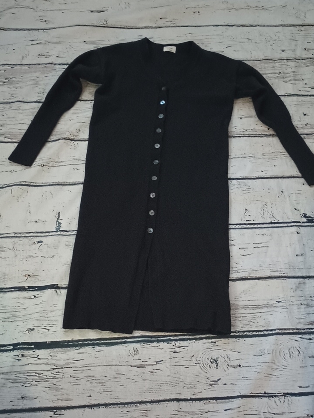 Aritzia Wilfred Free Black Merino Wool Utopia Button Down Cardigan Dress XS